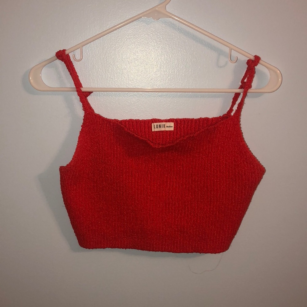 Red crop top
